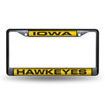 Wholesale Iowa Hawkeyes Black Laser Chrome 12 x 6 License Plate Frame