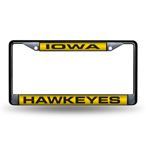 Wholesale Iowa Hawkeyes Black Laser Chrome 12 x 6 License Plate Frame