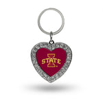 Wholesale Iowa State Rhinestone Heart Key Chain