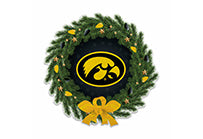 Wholesale Iowa University Holiday Wreath Shape Cut Pennant
