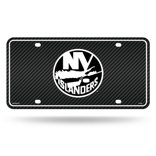 Wholesale Islanders - Carbon Fiber Design - Metal Auto Tag