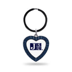 Wholesale Jackson State Navy Rhinestone Heart Keychain