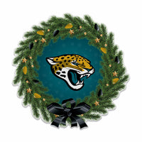 Wholesale Jaguars Holiday Wreath Shape Cut Pennant