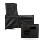 Wholesale Jazz Laser Engraved Black Billfold Wallet