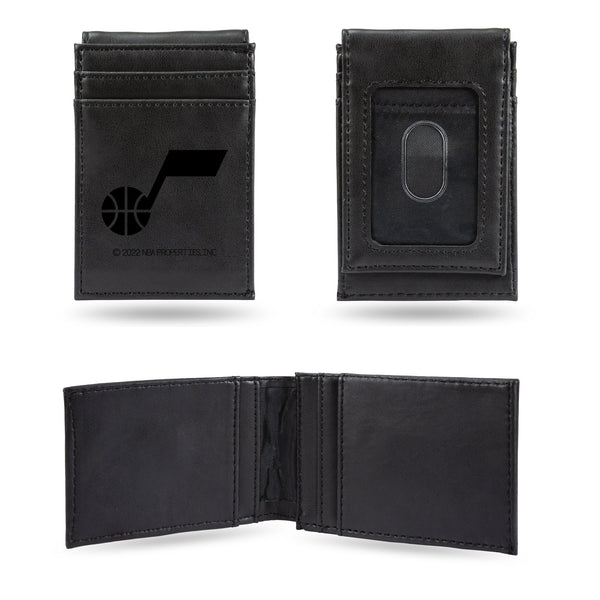 Wholesale Jazz Laser Engraved Black Front Pocket Wallet