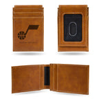 Wholesale Jazz Laser Engraved Brown Front Pocket Wallet