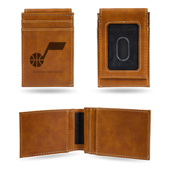 Wholesale Jazz Laser Engraved Brown Front Pocket Wallet