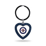 Wholesale Jets - WIN Colored Rhinestone Heart Keychain - Navy