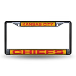 Wholesale Kansas City Chiefs Black Laser Chrome 12 x 6 License Plate Frame