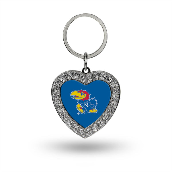 Wholesale Kansas Rhinestone Heart Key Chain