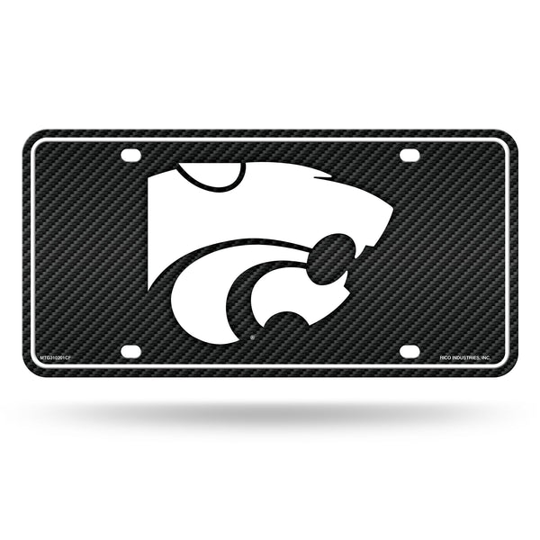 Wholesale Kansas State University - Carbon Fiber Design - Metal Auto Tag