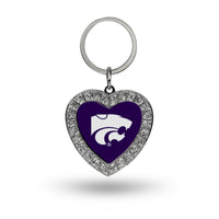 Wholesale Kansas State University Rhinestone Heart Keychain