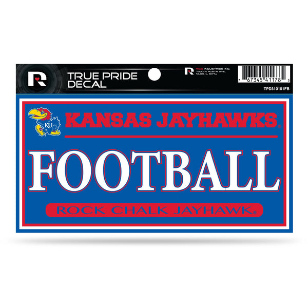 Wholesale Kansas University 3" X 6" True Pride Decal - Football