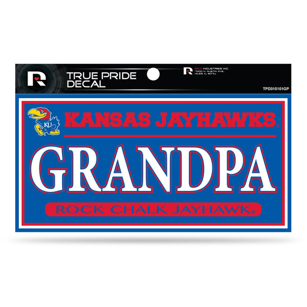 Wholesale Kansas University 3" X 6" True Pride Decal - Grandpa