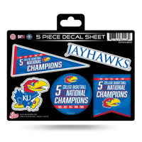 Wholesale Kansas University 5 Time College Basketball Champs 5-Pc Decal Sheet