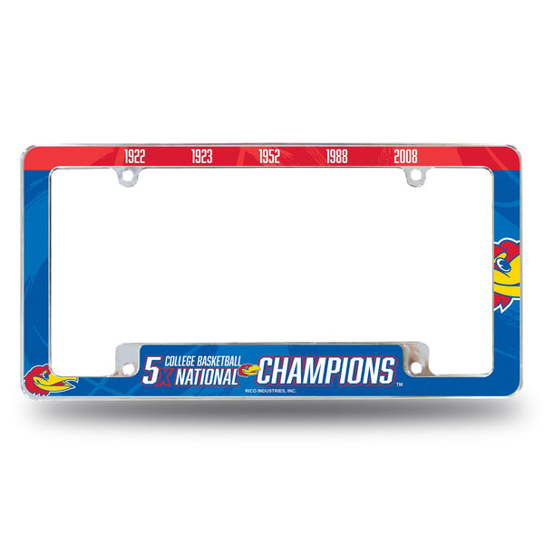 Wholesale Kansas University 5 Time College Basketball Champs All Over Chrome Frame