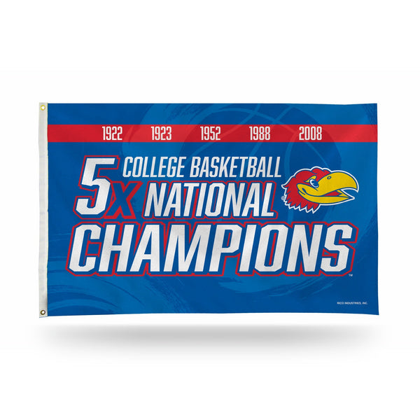 Wholesale Kansas University 5 Time College Basketball Champs Banner Flag