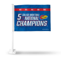 Wholesale Kansas University 5 Time College Basketball Champs Car Flag