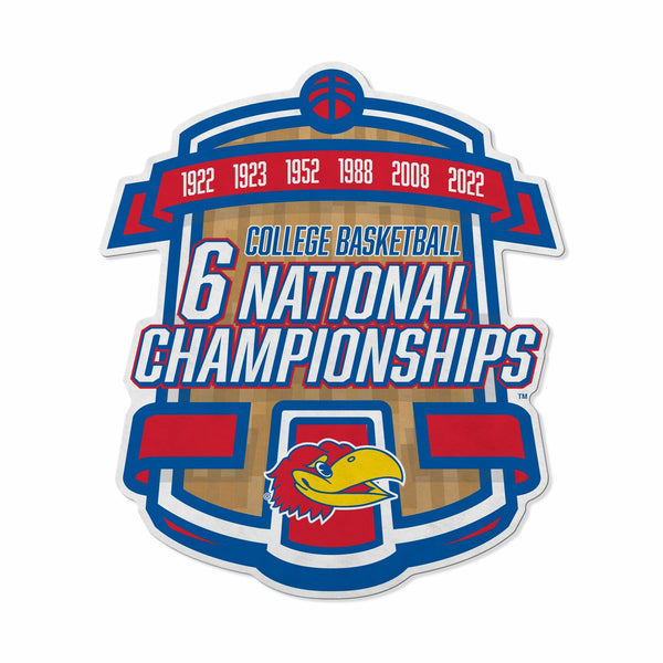 Wholesale Kansas University Basketball 6 National Championships Shape-Cut Pennant