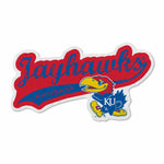 Wholesale Kansas University Shape Cut Logo With Header Card - Distressed Design