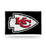 Wholesale Kc Chiefs Arrowhead On Black Bkg Banner Flag (3X5)