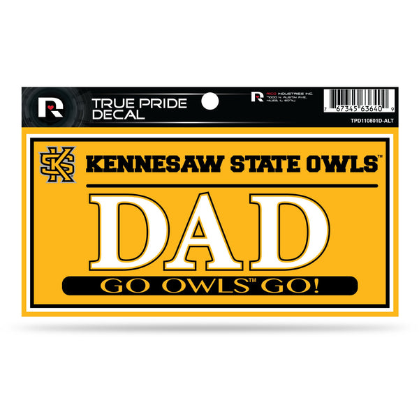 Wholesale Kennesaw State 3" X 6" True Pride Decal - Dad (Alternate)
