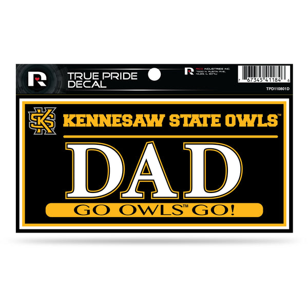 Wholesale Kennesaw State 3" X 6" True Pride Decal - Dad