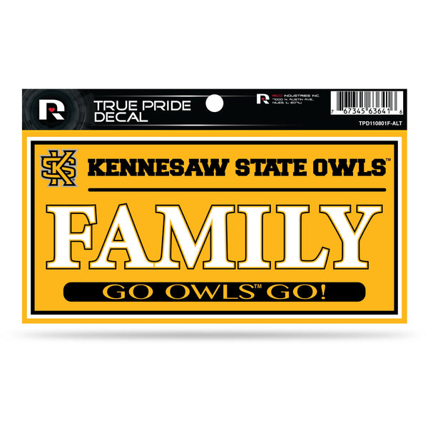Wholesale Kennesaw State 3" X 6" True Pride Decal - Family (Alternate)