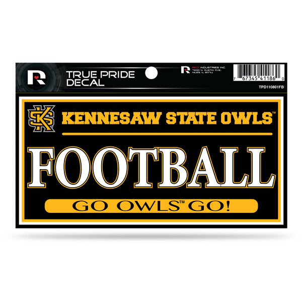 Wholesale Kennesaw State 3" X 6" True Pride Decal - Football