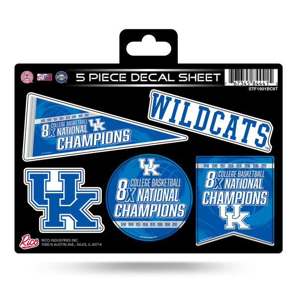 Wholesale Kentucky University 8 Time College Basketball Champs 5-Pc Decal Sheet