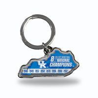 Wholesale Kentucky University 8 Time College Basketball Champs State Shaped Keychain (Kentucky)