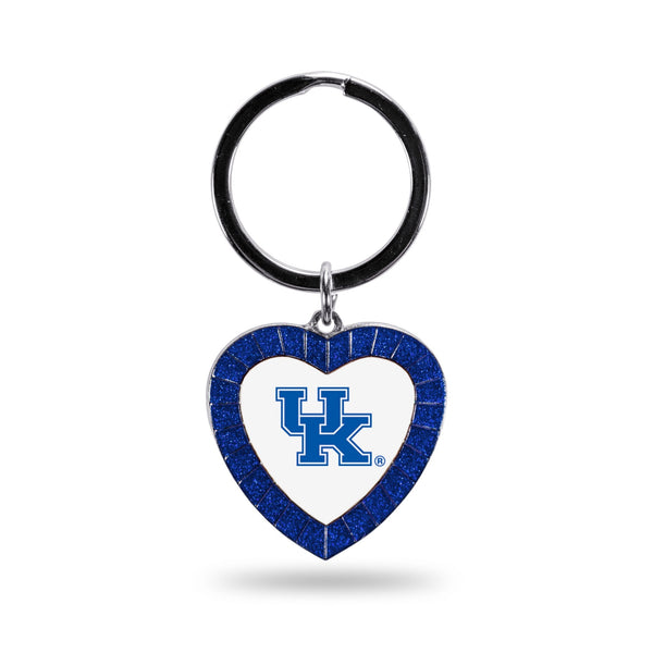Wholesale Kentucky University Royal Rhinestone Heart Keychain