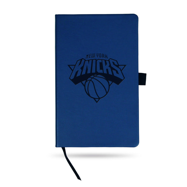 Wholesale Knicks Team Color Laser Engraved Notepad W/ Elastic Band - Royal