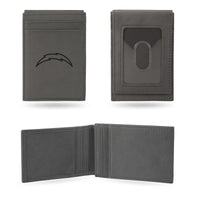 Wholesale La Chargers Laser Engraved Front Pocket Wallet - Gray