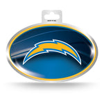 Wholesale LA Chargers Metallic Oval Sticker