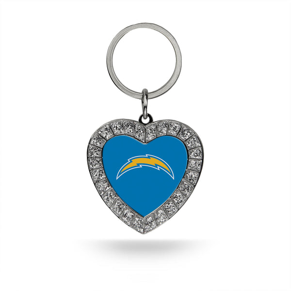 Wholesale LA Chargers Rhinestone Heart Keychain