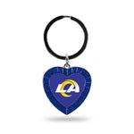 Wholesale LA Rams Colored Rhinestone Heart Keychain - Royal Blue