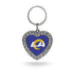 Wholesale LA Rams Rhinestone Heart Keychain