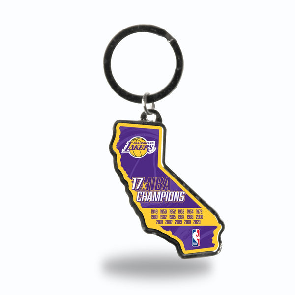 Wholesale Lakers 17 Time NBA Champs State Shaped Keychain (California)