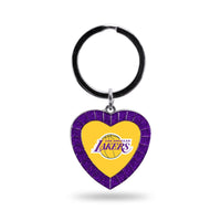 Wholesale Lakers Colored Rhinestone Heart Keychain - Purple