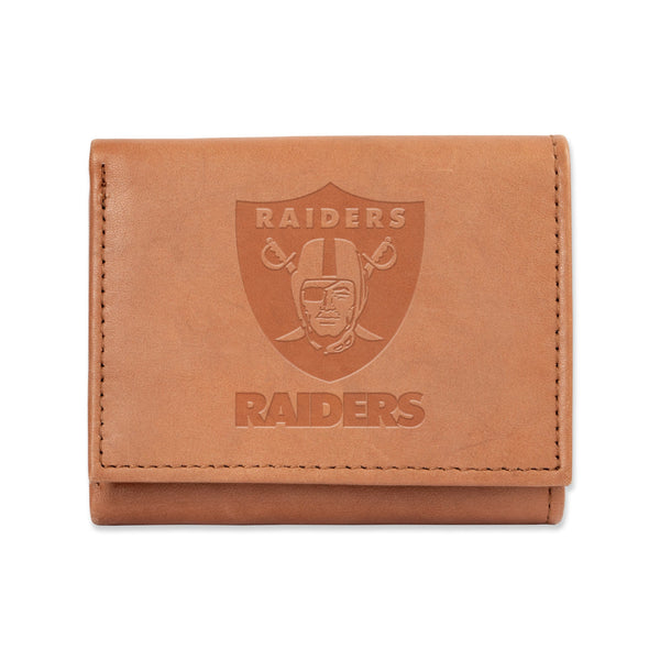 Wholesale-Las Vegas Raiders Genuine Leather Pecan Tri-Fold Wallet