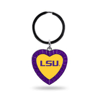 Wholesale Lsu Louisiana State University Purple Rhinestone Heart Keychain