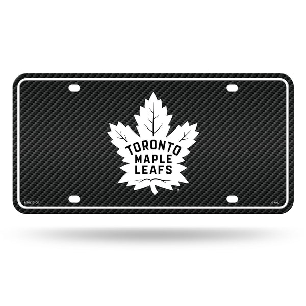 Wholesale Maple Leafs - Carbon Fiber Design - Metal Auto Tag