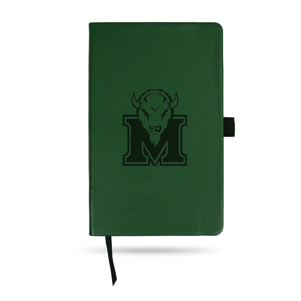 Wholesale Marshall Team Color Laser Engraved Notepad W/ Elastic Band -¬†Green