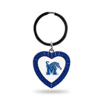 Wholesale Memphis Tigers Colored Rhinestone Heart Keychain - Royal Blue