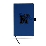 Wholesale Memphis Tigers Team Color Laser Engraved Notepad W/ Elastic Band - Royal