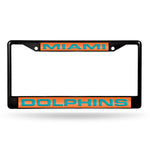 Wholesale Miami Dolphins Black Laser Chrome 12 x 6 License Plate Frame