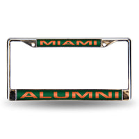 Wholesale Miami Hurricanes Laser Chrome 12 x 6 License Plate Frame