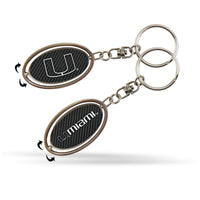 Wholesale Miami University - Carbon Fiber Design - Spinner Keychain