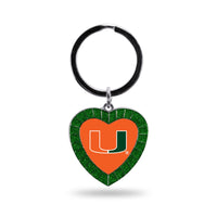 Wholesale Miami University Green Rhinestone Heart Keychain